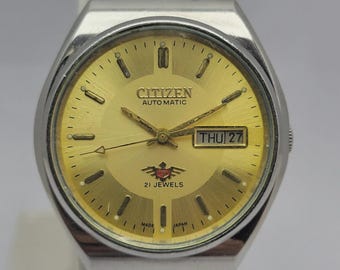Orologio da uomo vintage Citizen Eagle 7 Automatic 4-063210 SMK con datario e indicazione giorno/data.