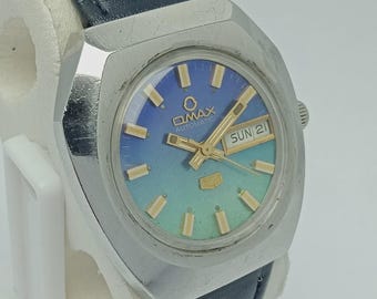 Omax 7 Automatik 35422 Day/Date Vintage Herrenuhr