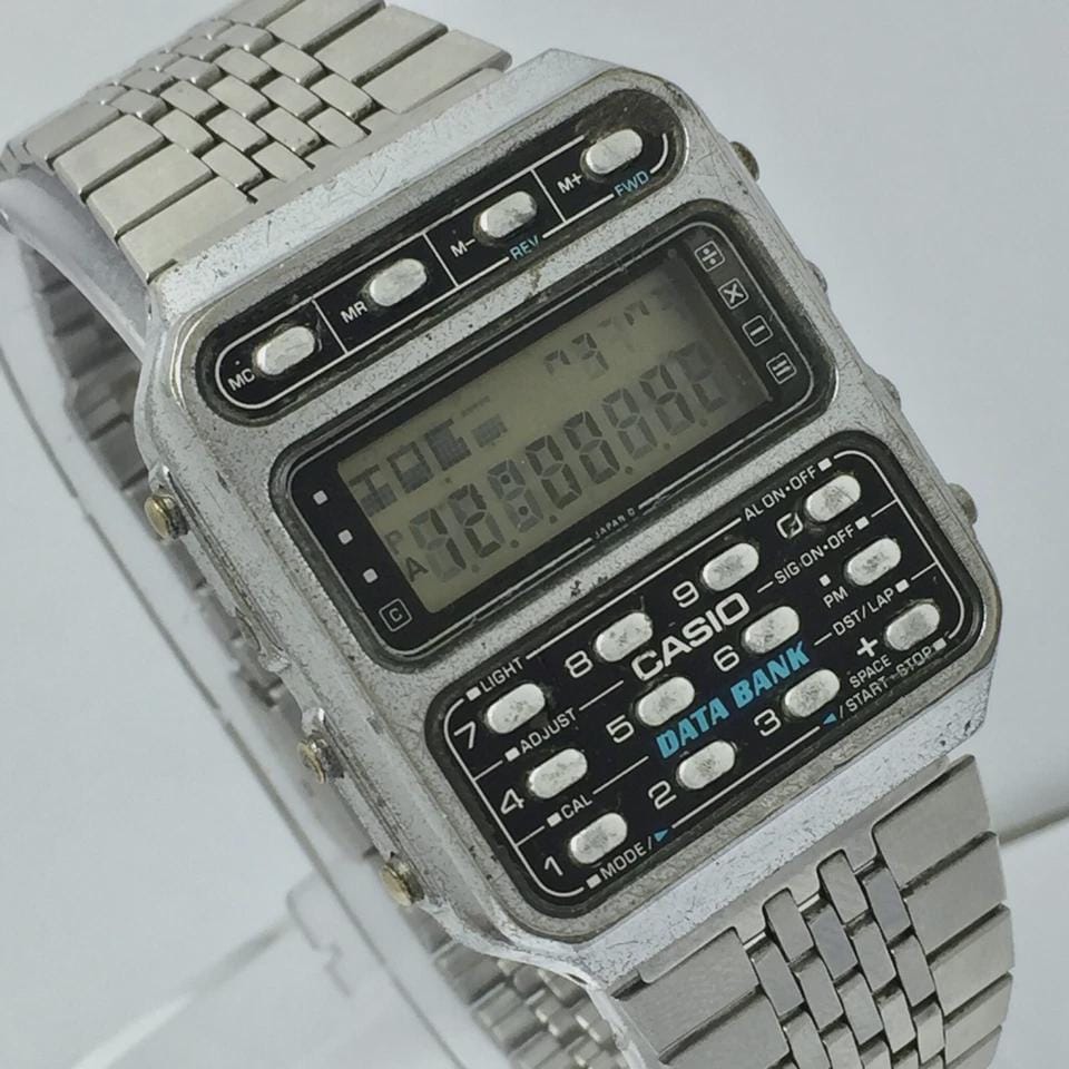 n*1様 80s 日本製 カシオ CASIO DATA BANK CD-401 Casio CD 401 FIRST DATABANK watch vintage JAPAN Data Bank watches