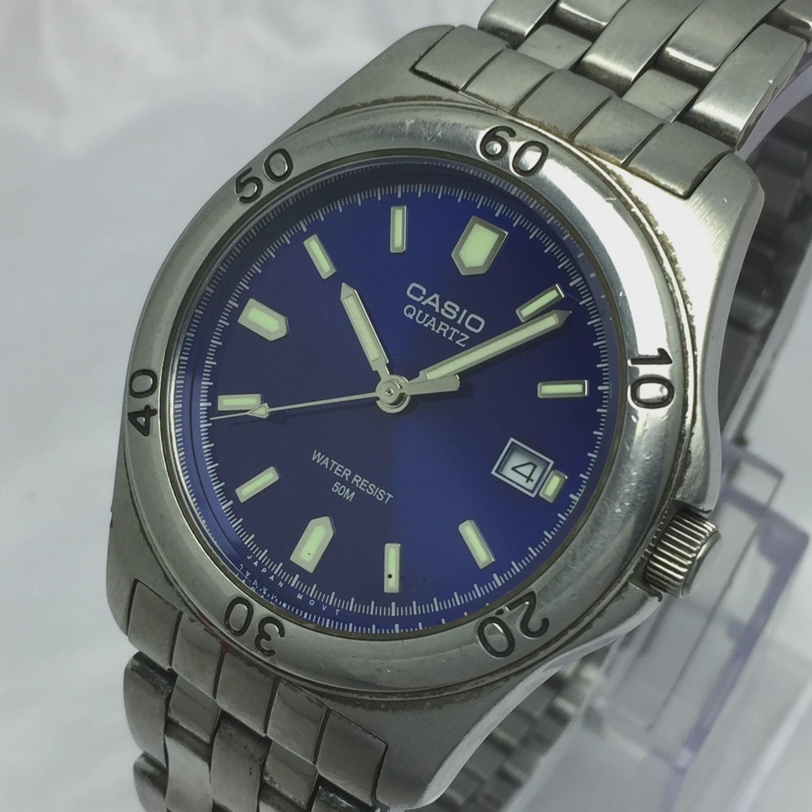 Casio Quartz MTP-1213 Module 2784 Blue Dial Vintage Watch - Etsy 