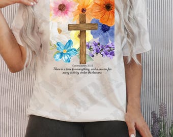 Floral Cross PNG: Watercolor Christian Clipart (Digital Download)