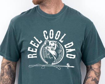 Reel Cool Dad Shirt, Fathers Day Gift New Dad Life Tee, Fisherman Tshirt Cool Dads T-shirt Fish Shirt for Men Best Dad Gift Bass Fishing Tee