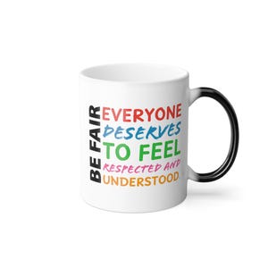 Be Fair Heat Sensitive, Color Changing From Black To White Ceramic Coffee Cup