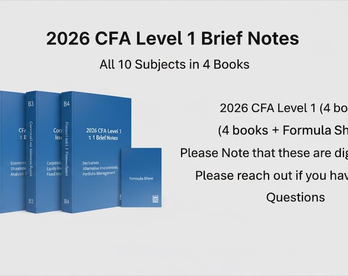 2026 CFA Level 1 Notes: Brief Version, Formula Sheet (digital Download ...