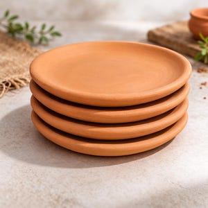 ディナー用粘土皿 | サービングトレイ | 職人技が光る粘土製ディナーウェアセット | 手作り陶器トレイ | 素焼きの粘土製大皿 | メキシカンプレート