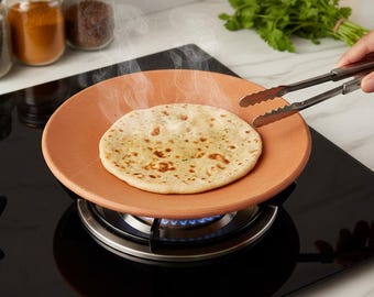 Unglazed Clay Tawa for Roti | Handmade Pan for Indian Bread | Chapati Maker Earthen Cookware | Eco-Friendly Kitchenware | Terracotta Cooking