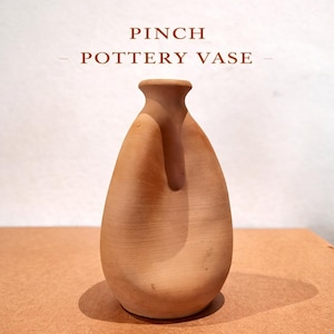 Ton Knospe Vasen handgefertigt | Terrakotta Vasen-Set | Rustikale Tischdekoration | Vase für Schreibtisch Dekor | Pinch Pottery Art Einzigartiger Topf für Trockenblume Style: B