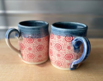 Set of two Flora Pattern Mugs