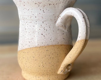 Speckled ceramic white mug