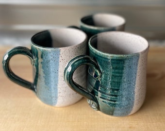 Blue White Green Ceramic Coffee Mug