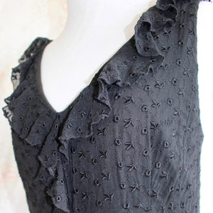 Vintage 90s Silk Lace Eyelet Dress 1990s Black Dress Ruffle - Etsy