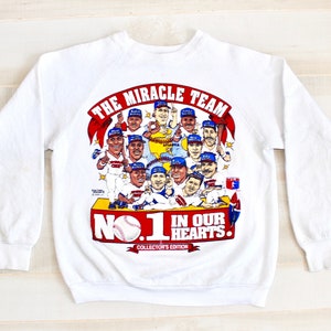 Vintage 90s Braves Sweatshirt, 1990s Miracle Team Atlanta Sweatshirt, Crewneck, Pullover, MLB, Baseball Sports, Caricature