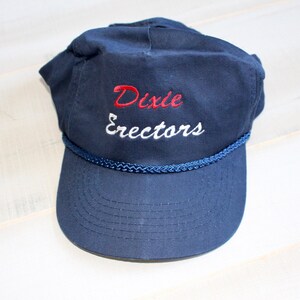 Vintage 80s 90s Snapback Hat Dixie Erectors Baseball Cap, Trucker Hat, Rope, Funny, Southern, USA image 1