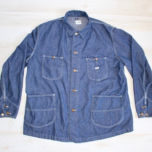 Vintage 1970s Lee Denim Jacket, Chore Coat, Barn Coat, Jean Jacket, Oversized, Workwear, Unisex image 1