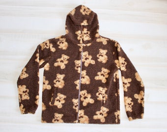 Teddy Bear Fleece Hoodie Etsy
