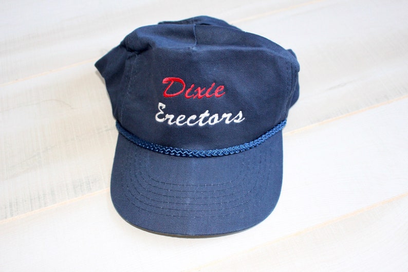 Vintage 80s 90s Snapback Hat Dixie Erectors Baseball Cap, Trucker Hat, Rope, Funny, Southern, USA image 1