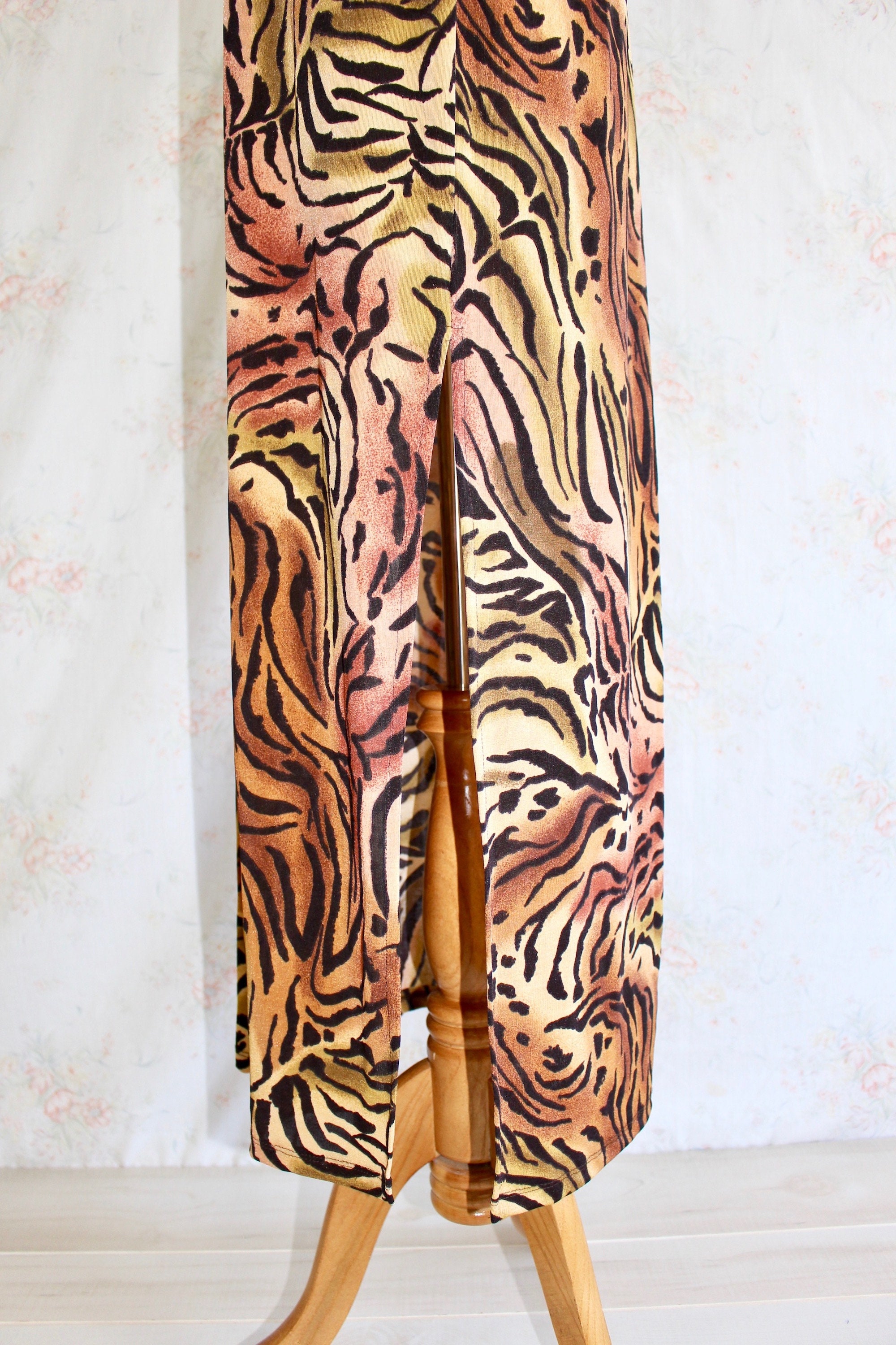 90s Marabou Animal Print Dress (S)