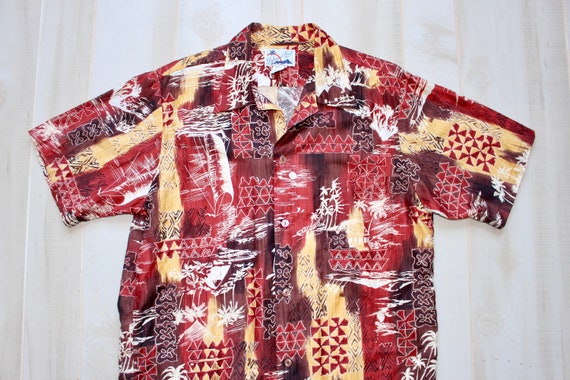 Vintage 70s Hawaiian Shirt, Tropical Shirt, Novel… - image 3