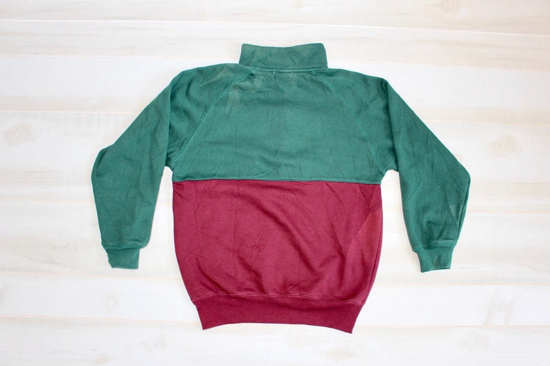 Vintage 90s Colorblock Sweatshirt, 1990s Striped Sweatshirt, Half Zip, Pullover, Streetwear, Color Block, Gitano image 5