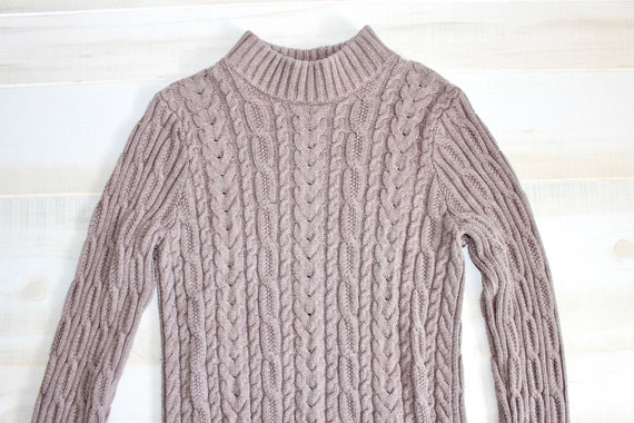 Vintage 90s Chunky Cable Knit Sweater, 1990s Fish… - image 1