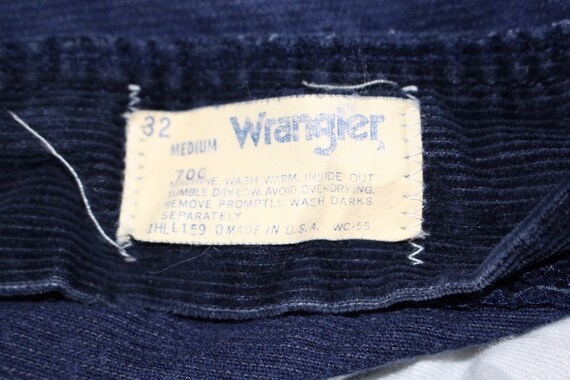 Vintage Wrangler Corduroy Pants, Navy, Wide Leg, … - image 7