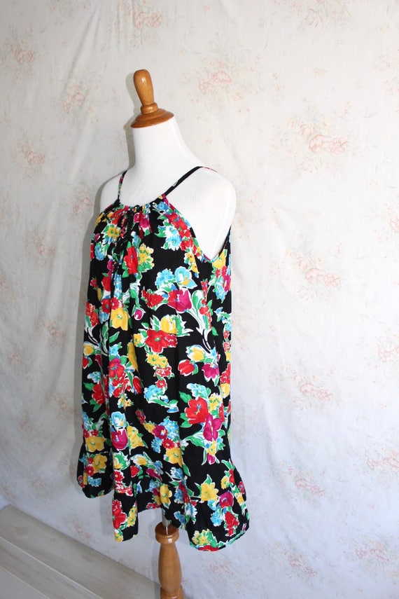 Vintage 90s Sundress, 1990s Floral Mini Dress, Fl… - image 3