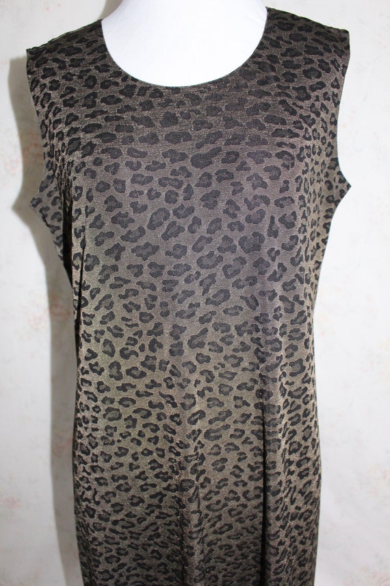 Vintage 90s Leopard Dress, 1990s Animal Print Dre… - image 3