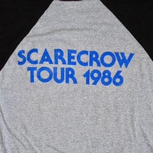 Vintage 80s John Cougar Mellencamp Tour T Shirt, 1986 Scarecrow Tour, Raglan, Concert, Single Stitch, Band Tee, Rock image 5
