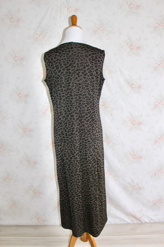 Vintage 90s Leopard Dress, 1990s Animal Print Dre… - image 6