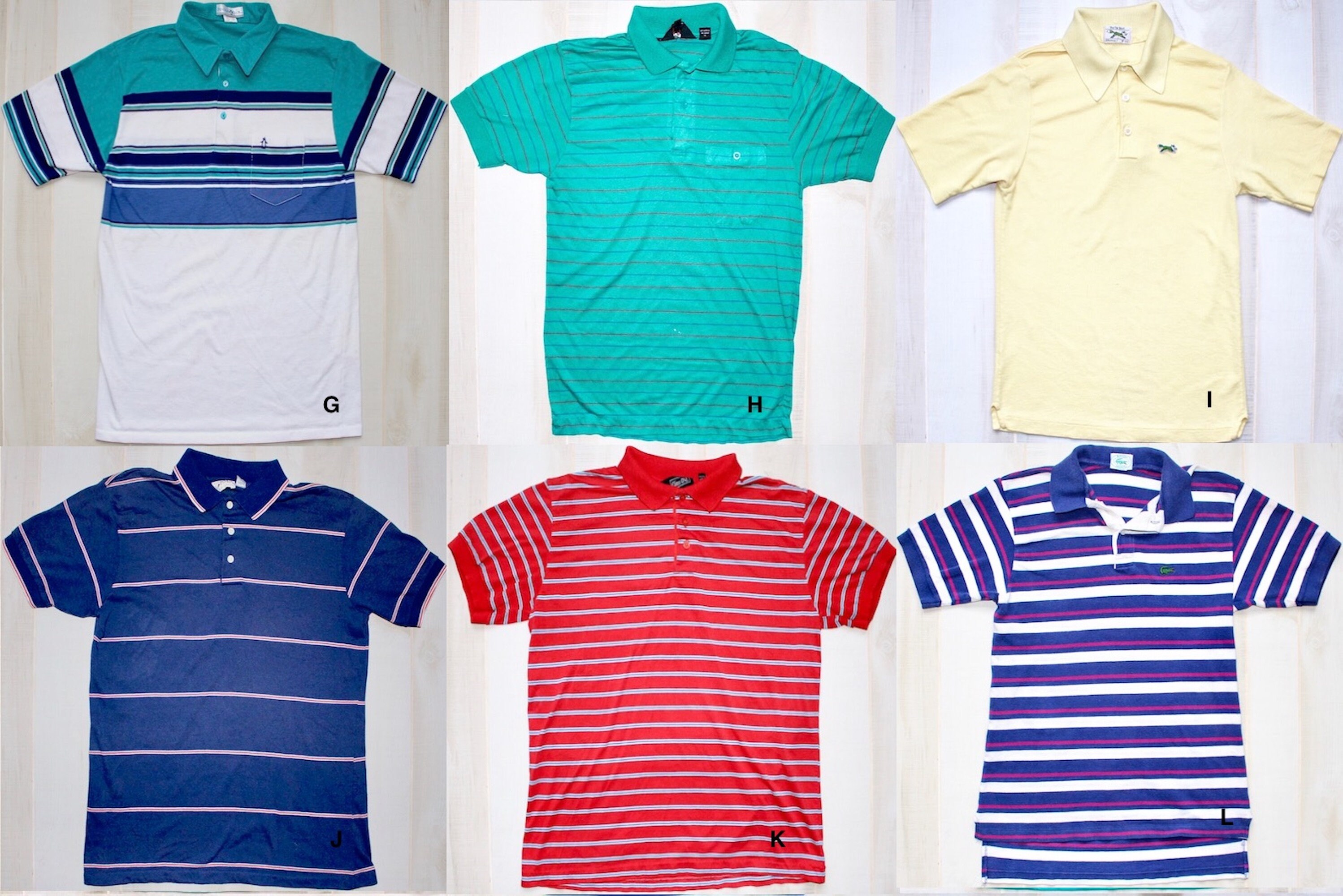 Buy Vintage Striped Polo Shirt, YOU PICK, 70s-90s Online in India 