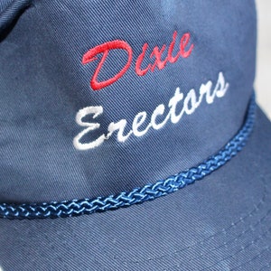 Vintage 80s 90s Snapback Hat Dixie Erectors Baseball Cap, Trucker Hat, Rope, Funny, Southern, USA image 4