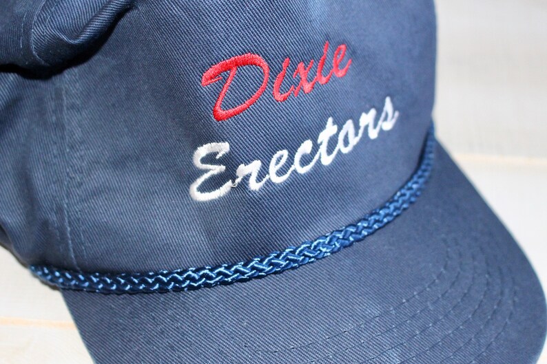 Vintage 80s 90s Snapback Hat Dixie Erectors Baseball Cap, Trucker Hat, Rope, Funny, Southern, USA image 4