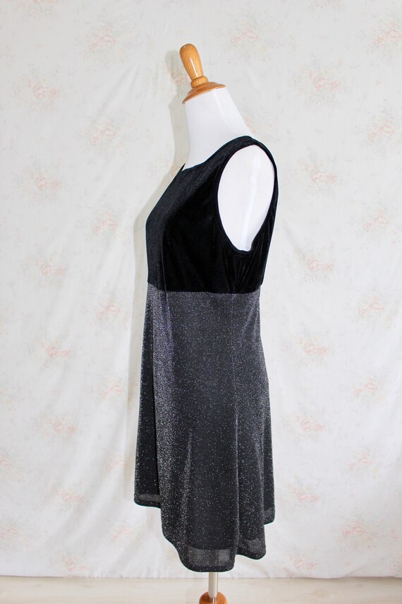 Vintage 90s Silver Metallic Dress, 1990s Party Dr… - image 6