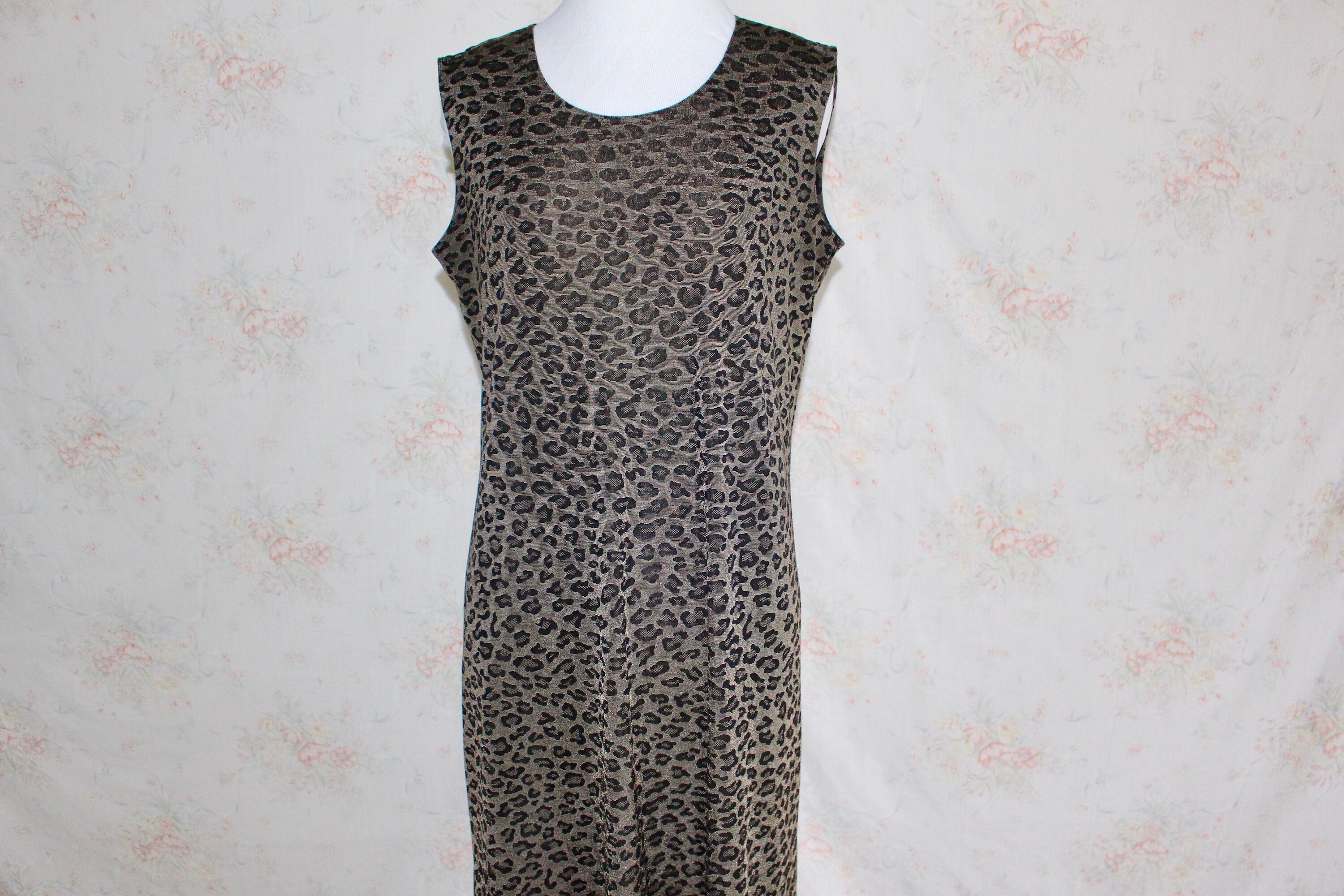 Vintage 90s Leopard Dress 1990s Animal Print Dress Stretch - Etsy