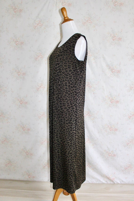 Vintage 90s Leopard Dress, 1990s Animal Print Dre… - image 5