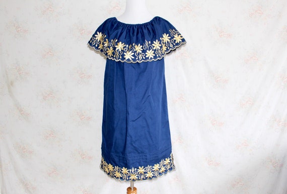 Vintage Embroidered Dress, Peasant Dress, Off The… - image 1