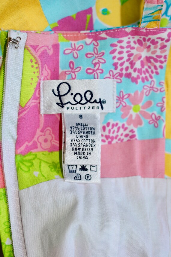 Vintage 90s Lilly Pulitzer Dress 1990s Patchwork Dress Sundress Beach Tropical Vacation Mini Spaghetti Strap Etsy