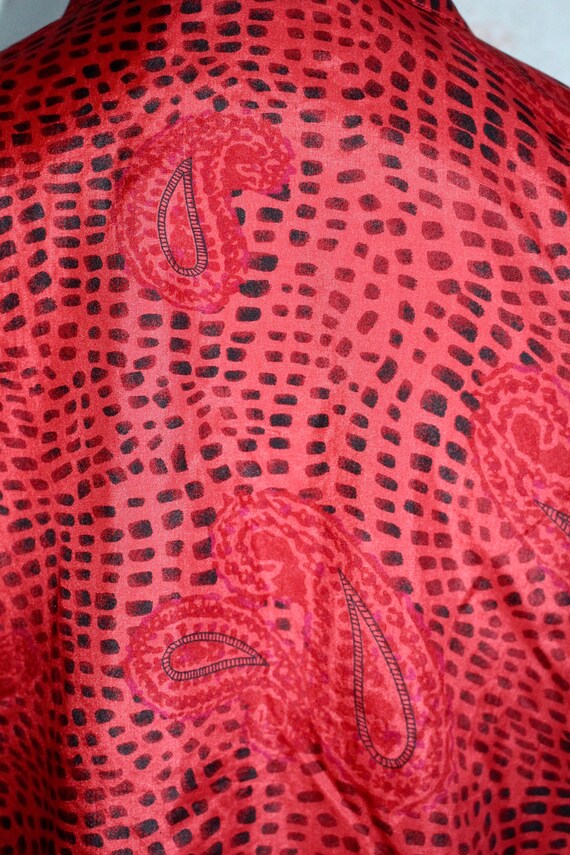 Vintage Silk Blouse, Pussy Bow, Ascot, Paisley Pr… - image 6