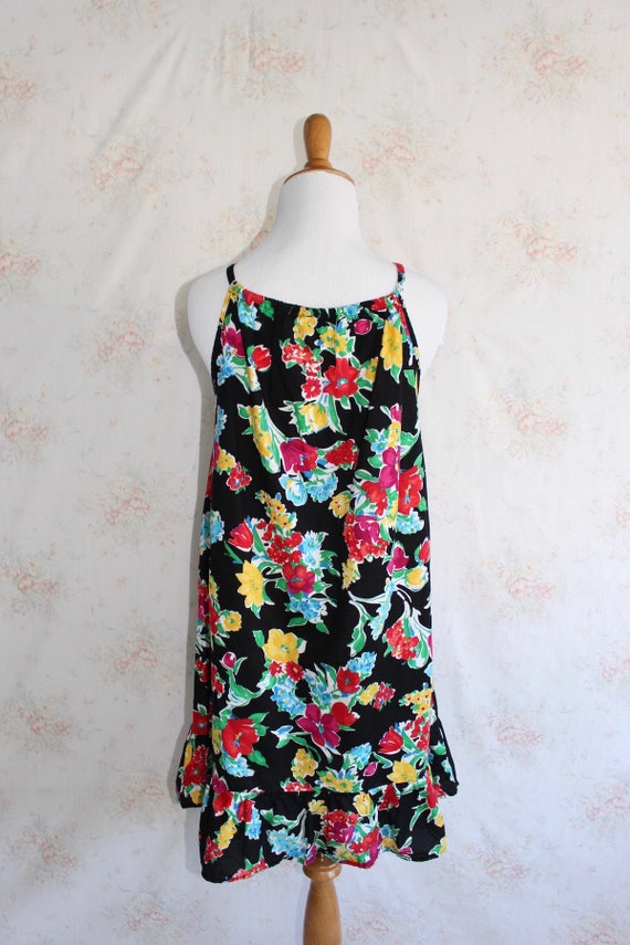 Vintage 90s Sundress, 1990s Floral Mini Dress, Fl… - image 5