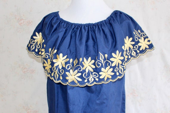 Vintage Embroidered Dress, Peasant Dress, Off The… - image 4