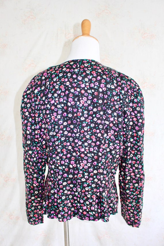 Vintage 80s Floral Secretary Blouse, 1980s Ditsy … - image 7