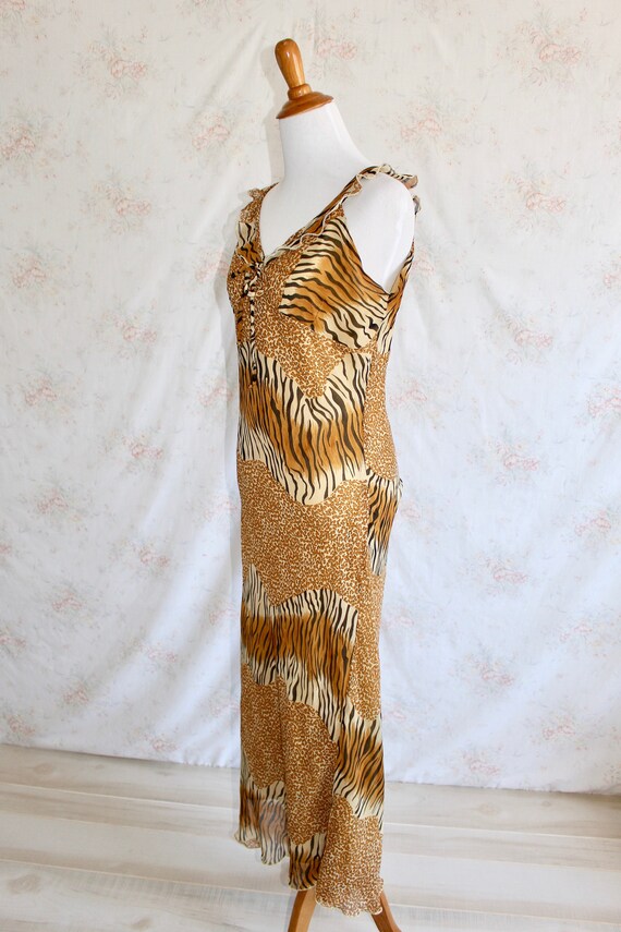 Vintage 90s Maxi Dress, 1990s Slinky Dress, Anima… - image 4