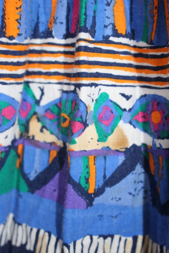 Vintage 80s Abstract Skirt, 1980s Colorful & Brig… - image 6