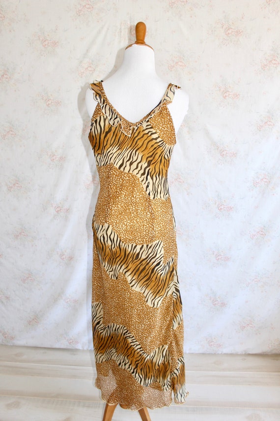 Vintage 90s Maxi Dress, 1990s Slinky Dress, Anima… - image 6