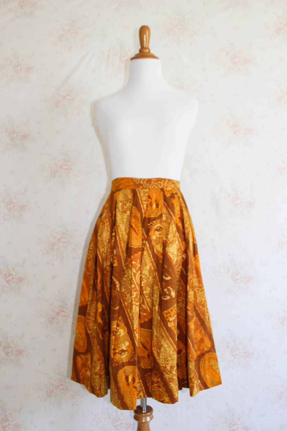 Vintage 50s Skirt 1950s Full Skirt Novelty Print Skirt High - Etsy