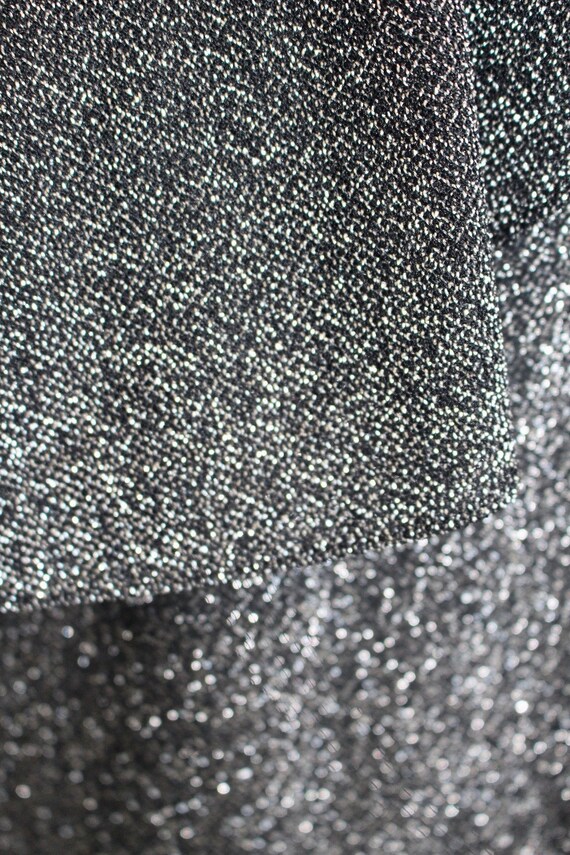 Vintage 80s Metallic Silver Dress, 1980s Sparkly … - image 5