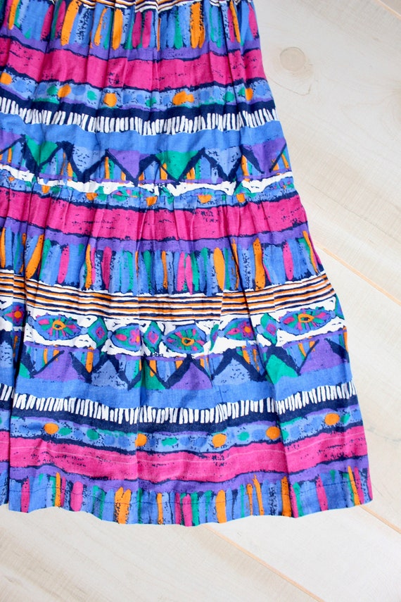 Vintage 80s Abstract Skirt, 1980s Colorful & Brig… - image 5