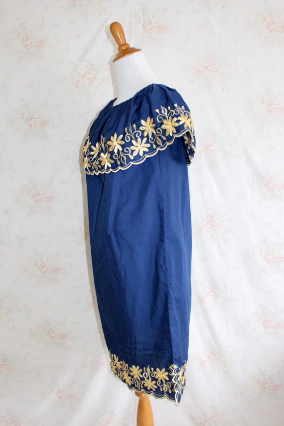 Vintage Embroidered Dress, Peasant Dress, Off The Sho… Gem