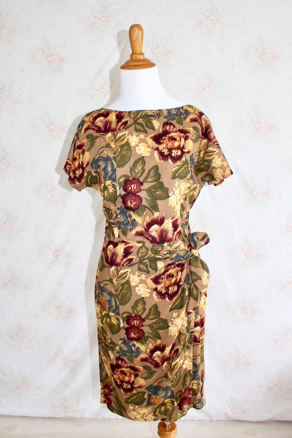 Vintage 90s Wrap Dress, 1990s Floral Dress, Flowe… - image 2