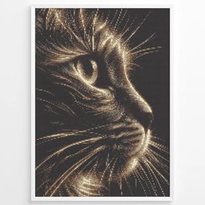 Cat Face Cross Stitch - Minimalist Embroidery (PDF Pattern, Pattern Keeper Compatible)